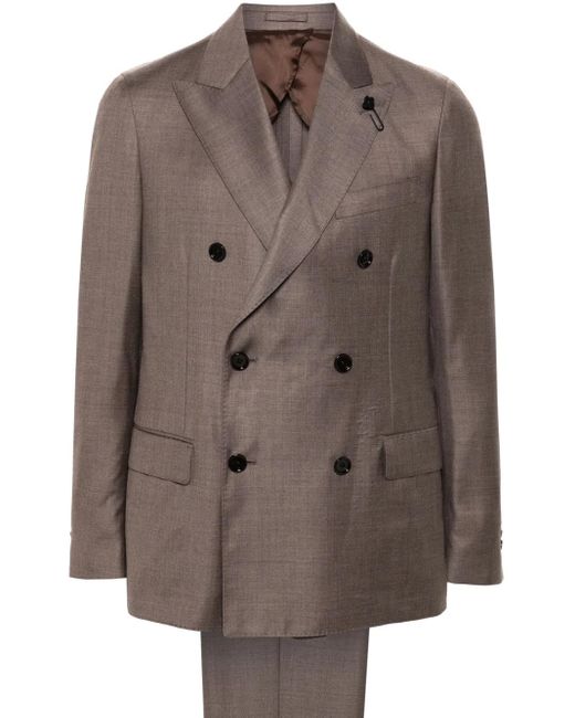 Lardini Anzug Mit Logo-Brosche in Brown für Herren