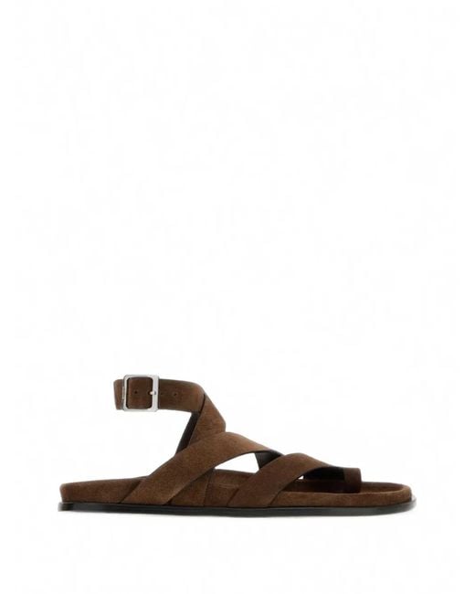Alohas Brown Tide Crossover-Strap Sandals