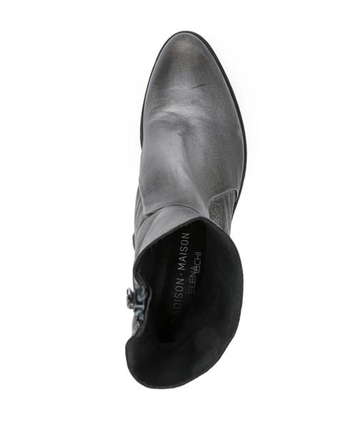 Madison Maison Gray Metallic-Effect Ankle Boots