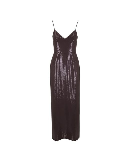 Michael Kors Purple Sequin Embellished V-Neck Dress