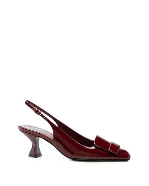 Sergio Rossi Purple Patent Leather Buckle-Detail Pumps