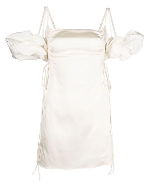 Vestido corto La Mini Robe Chouchou Jacquemus de color White