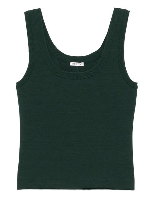 RECTO. Green Knitted Scoop-Neck Top