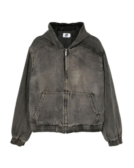 Izzue Gray Denim Hooded Jacket for men