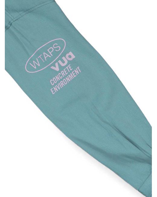 (w)taps Blue Chamber Logo-Print Hoodie for men