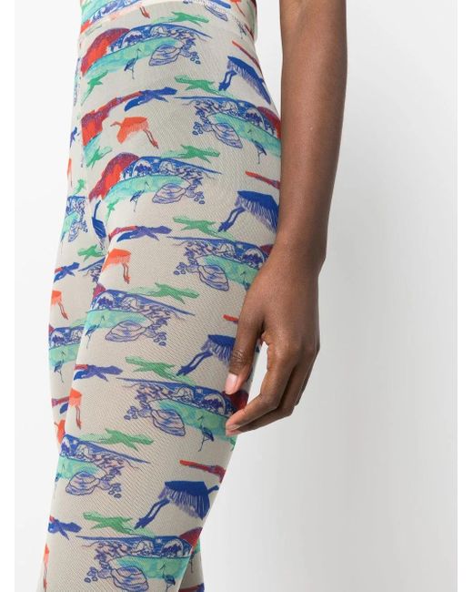 Henrik Vibskov Blue Printed Mesh Leggings