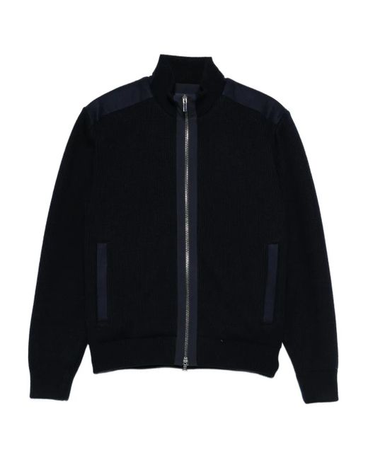 Paul & Shark Blue Zip-Up Wool Cardigan for men