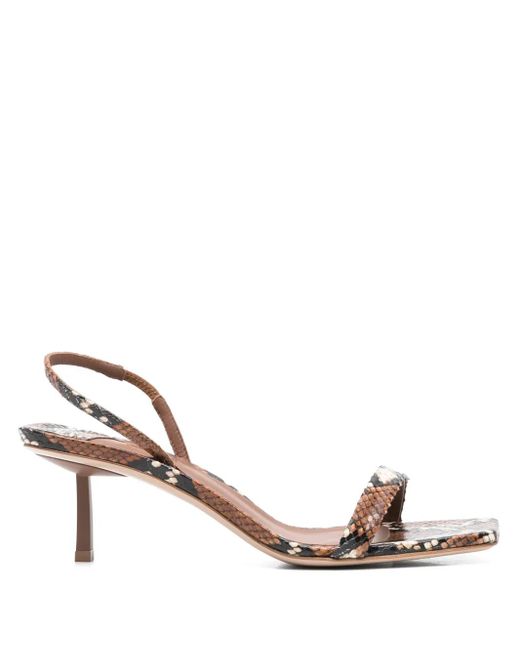 Le Silla Natural 60Mm Snake-Print Sandals