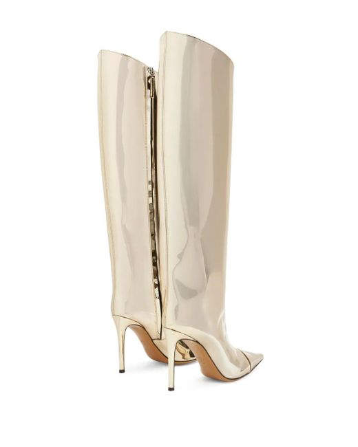Alexandre Vauthier White 105Mm Metallic Knee-High Boots