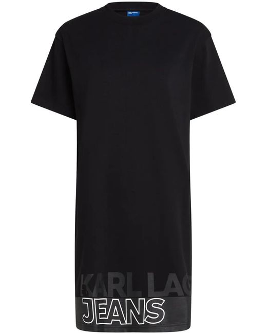 Karl Lagerfeld Black Logo-Print Dress