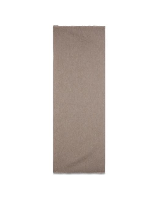 Brunello Cucinelli Brown Frayed-Edge Scarf