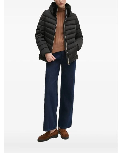 Geox Black Gesteppte Jacke Mit Stehkragen