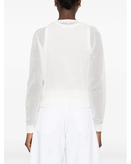 Dorothee Schumacher White Sheer-Knit Cardigan And Top Set
