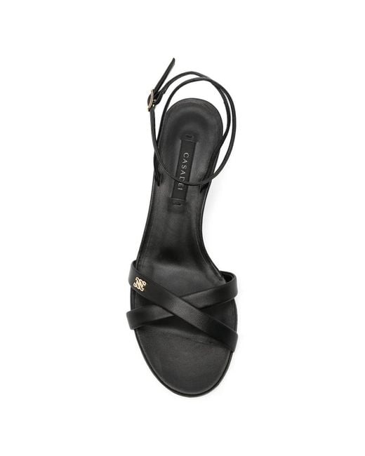 Casadei White Jane Crossover-Strap Buckle-Fastening Sandals