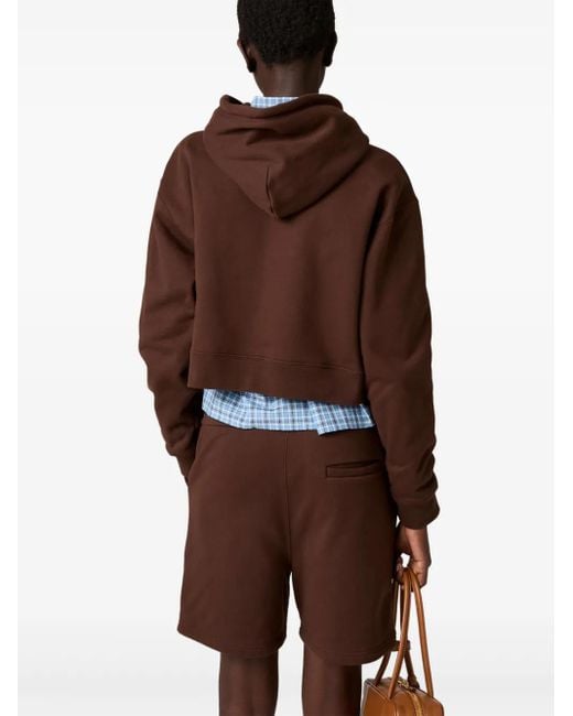 Miu Miu Brown Cotton Fleece Hoodie