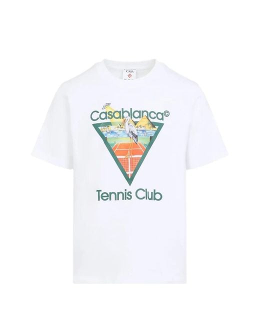 Casablanca White Graphic-Print T-Shirt for men