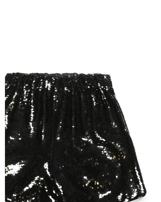 Simone Rocha Black Sequin-Embellished Elasticated Shorts