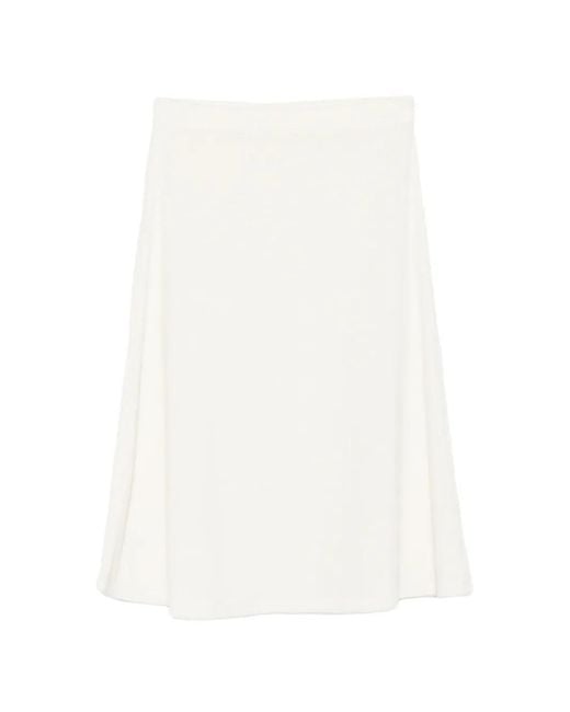 Suzie Kondi White A-Line Midi Skirt
