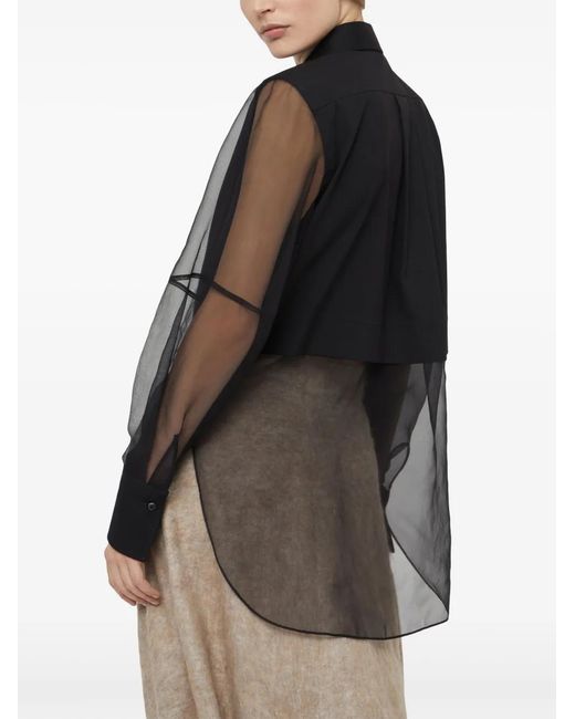 Brunello Cucinelli Black Cotton And Silk Blend Shirt