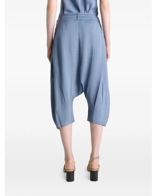 Lemaire Blue Pleated Dropped Bermuda Shorts