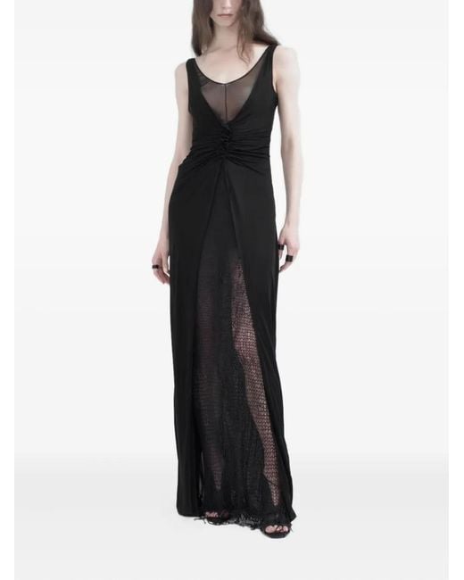 Yehuafan Black Gathered Dress