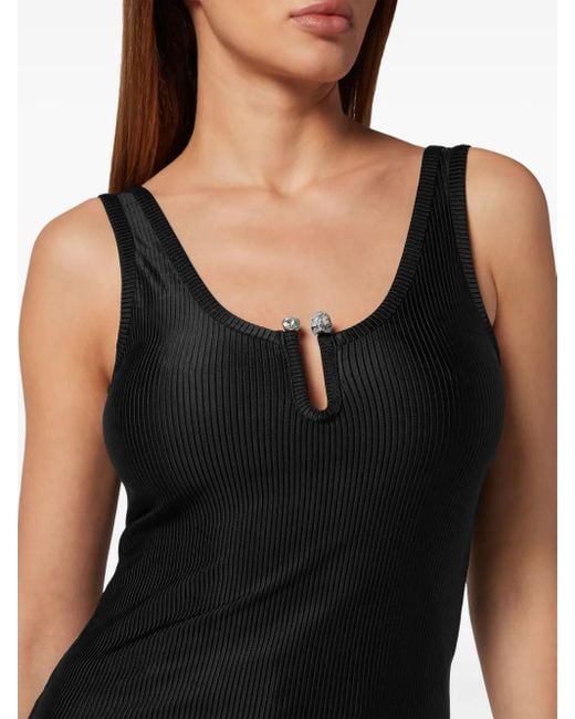 Philipp Plein Mouwloze Top in het Black