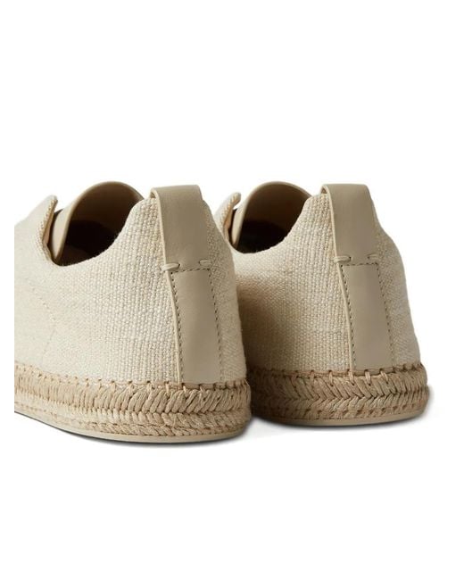 Zegna White Triple Stitch Espadrilles for men
