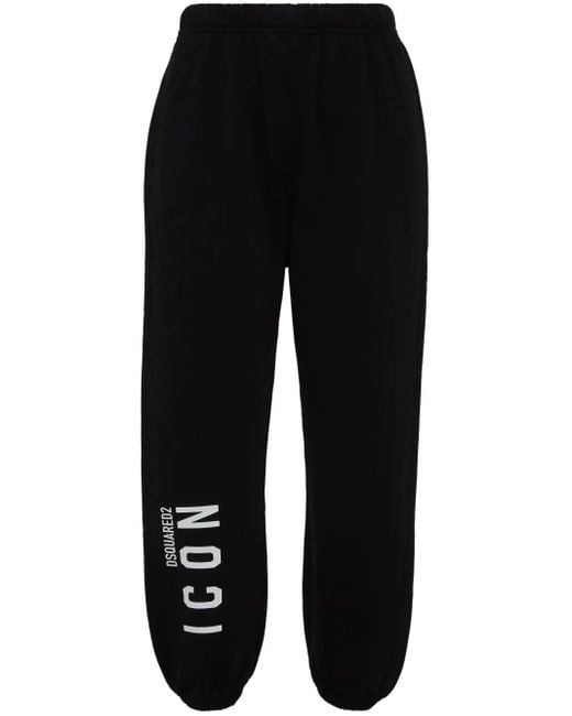 DSquared² Black Logo-Print Track Pants
