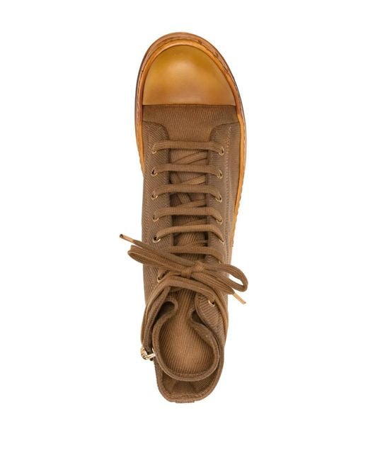 Rick Owens Brown High-Top Canvas Sneakers for men