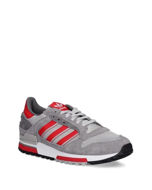 Adidas Red Zx 600 3-Stripe Suede Sneakers for men