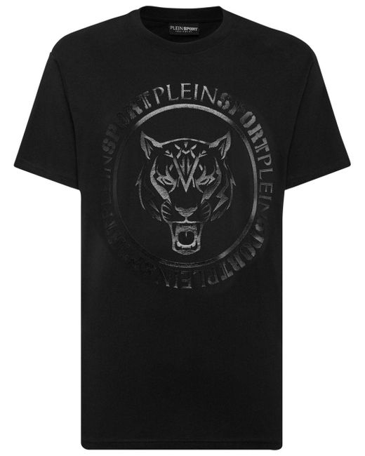 Camiseta con estampado Carbon Tiger Philipp Plein de hombre de color Black