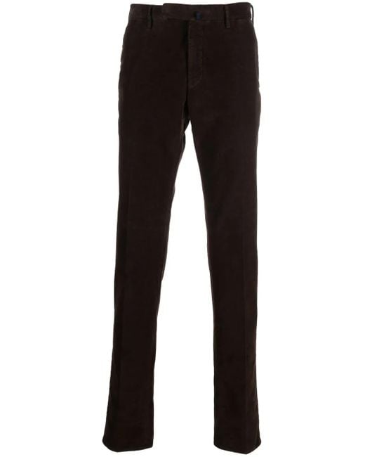 Incotex Black Straight-Leg Corduroy Chinos for men