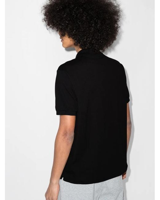 Lacoste Black Logo-Patch Short-Sleeve Polo Shirt for men