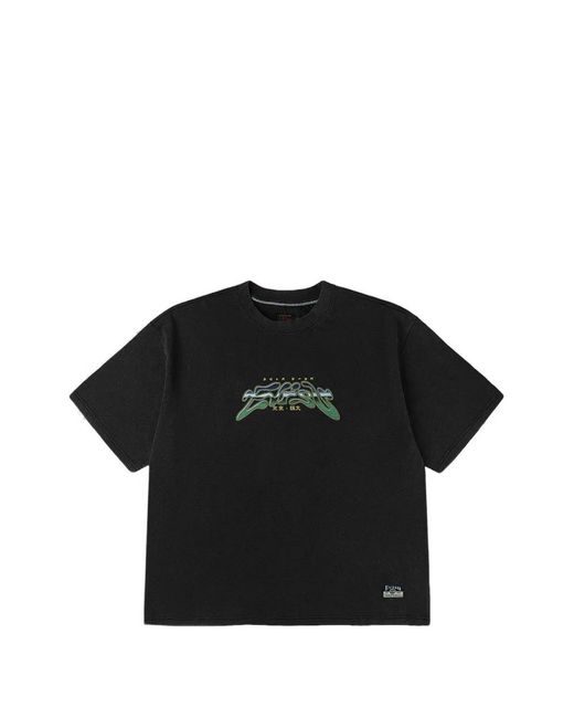 Evisu Black Leopard-Print T-Shirt for men