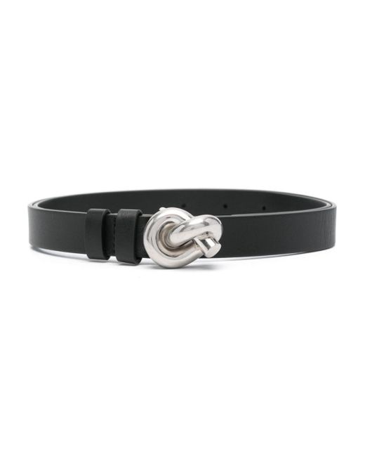 Bottega Veneta Knot Leather Belt in Black | Lyst UK