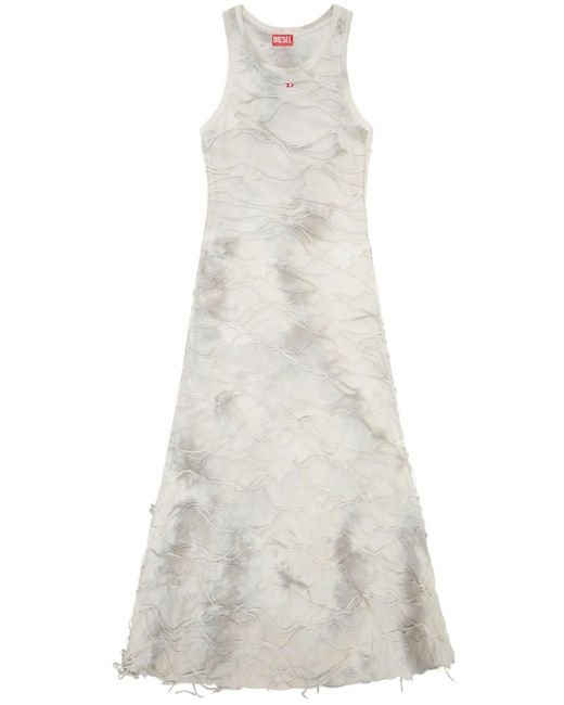 DIESEL White D-jaral Cotton Maxi Dress