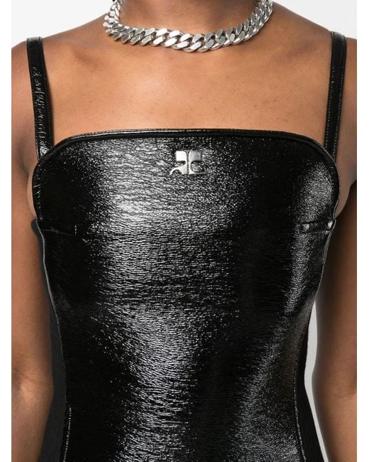 Courreges Black Bodycon Panelled Dress