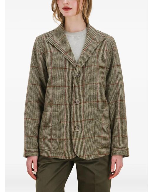 Fortela Green Scotland Check-Pattern Blazer
