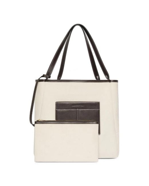 Manière De Voir White Dakota Reversible Leather & Suede Tote Bag for men