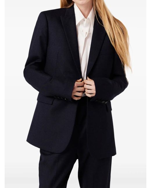 Stella McCartney Blue Single-Breasted Flannel Blazer