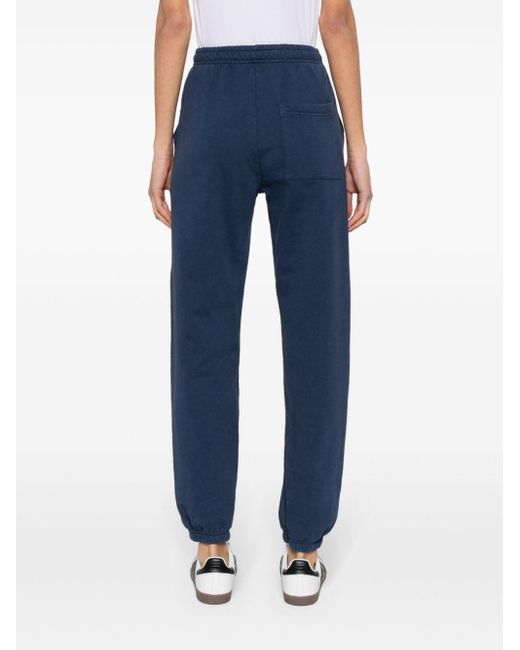 Sporty & Rich Blue Logo-Printed Jersey Trousers