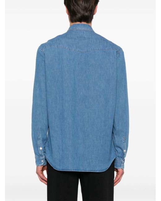 Dondup Blue Long-sleeve Denim Shirt for men