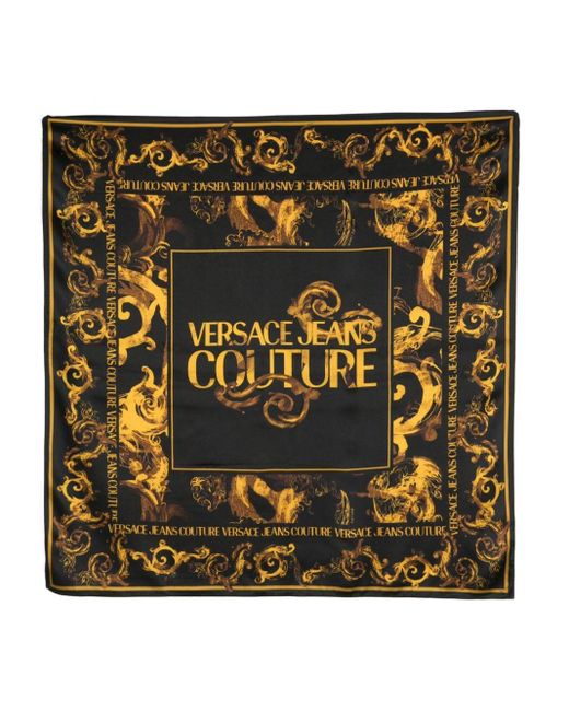 Foulard en soie à imprimé baroque Versace en coloris Metallic