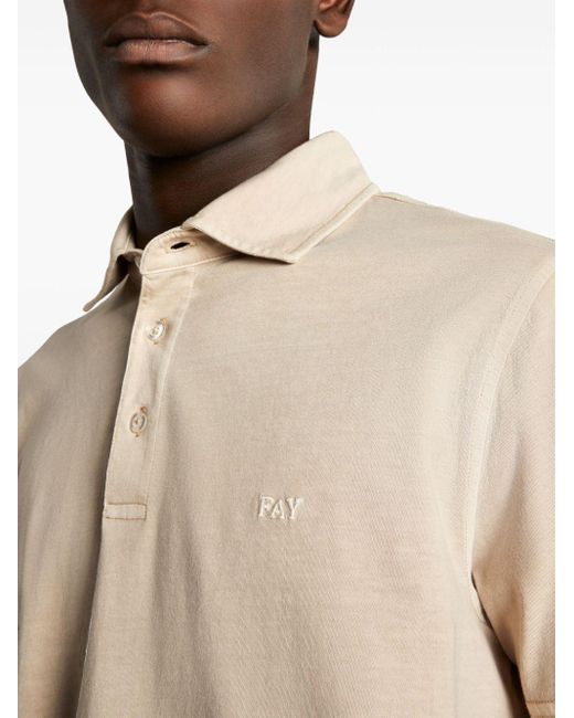 Polo en coton à logo brodé Fay pour homme en coloris Natural