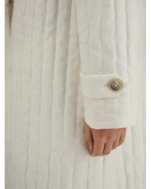Herno White Lapel Double-Breasted Coat