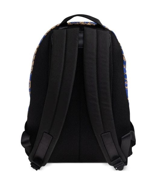 Issey Miyake Blue Geometric Pattern Backpack for men