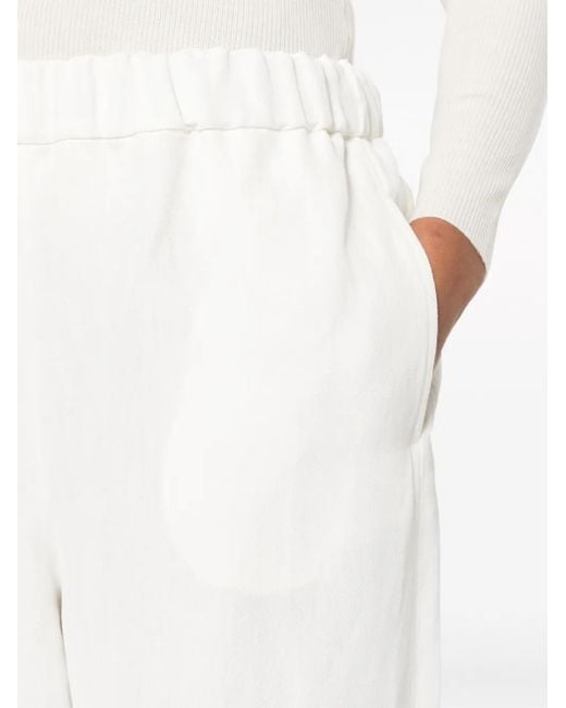 Fabiana Filippi White Wide-Leg High-Waisted Trousers