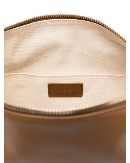 A.P.C. Brown Schultertasche aus Leder