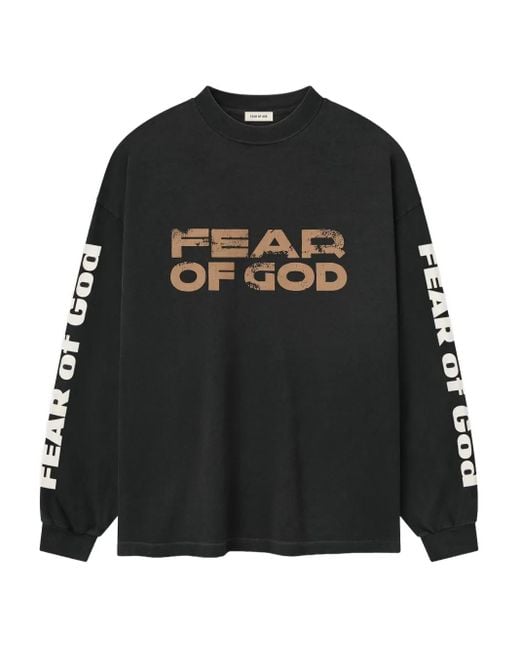 Fear Of God Black Long-Sleeve Graphic Tee for men