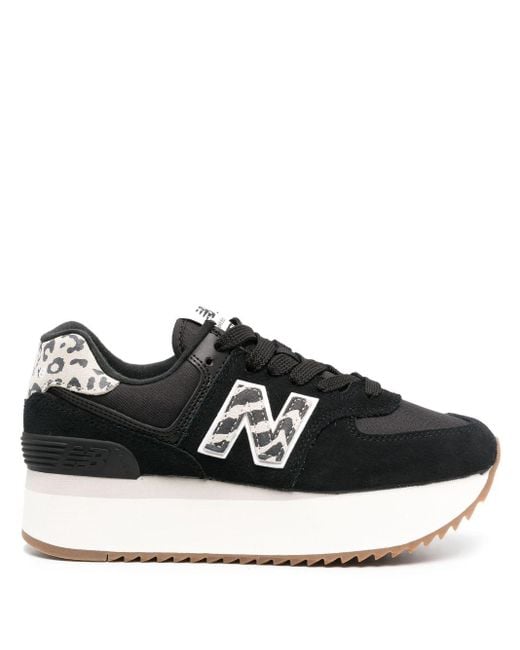 New Balance 574 Plus Sneakers in Black | Lyst